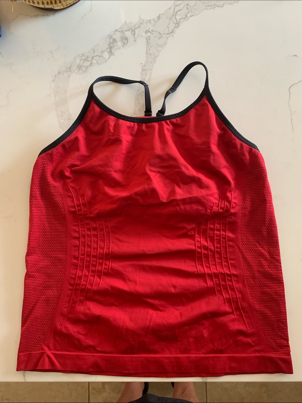 Champion Red Tank Top with Black Trim - Racerback Style